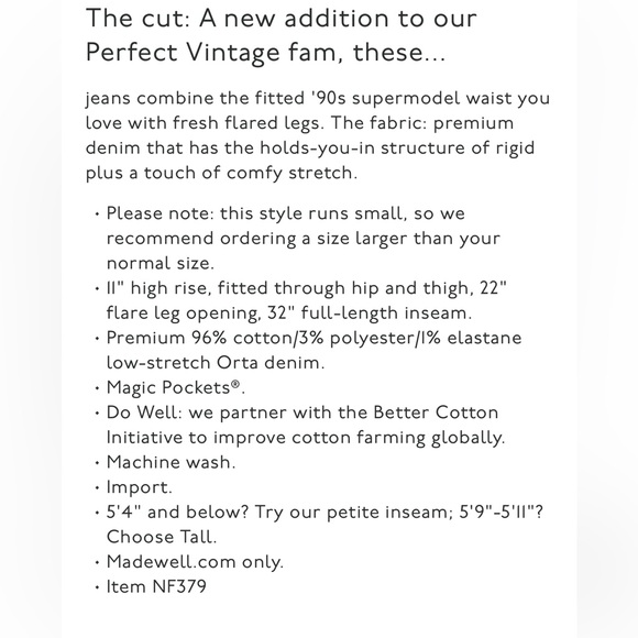 MADEWELL The Perfext Vintage Flare Jean 28 - Picture 3 of 8